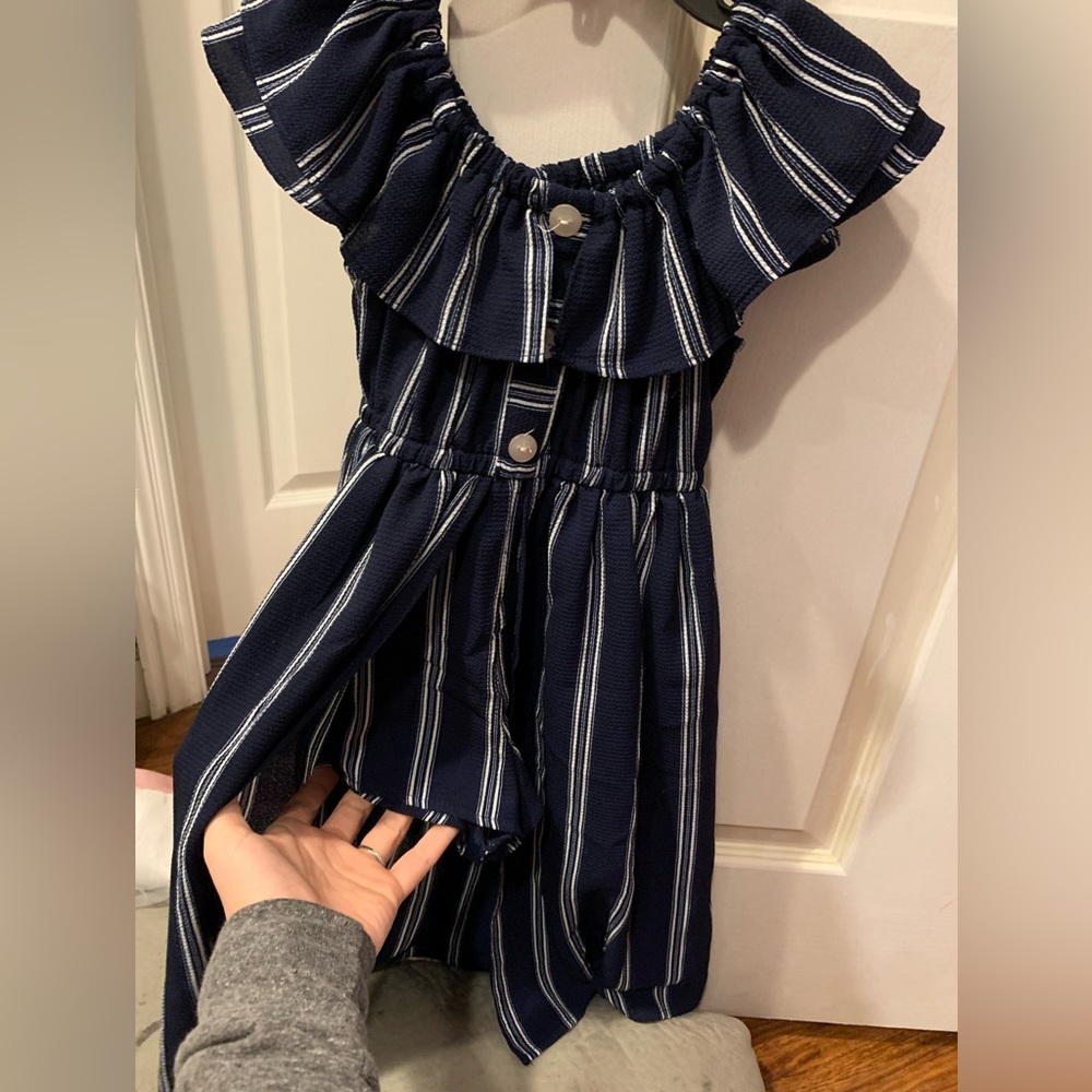 Navy girls size 4 Shorts Romper